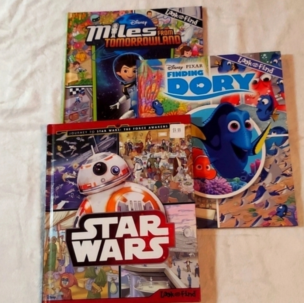 Look and Find 👀 Miles from tomorrow, Finding Dory Star and starWars.
